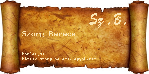 Szorg Baracs névjegykártya